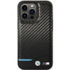 BMW BMHCP13X22NBCK Leather Carbon kietasis dėklas, skirtas Apple iPhone 13 Pro Max, juodas
