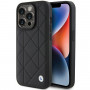 BMW BMHCP15X22RQDK odinis dygsniuotas dėklas, skirtas Apple iPhone 15 Pro Max, juodas