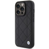 BMW BMHCP15X22RQDK odinis dygsniuotas dėklas, skirtas Apple iPhone 15 Pro Max, juodas