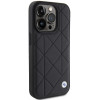BMW BMHCP15X22RQDK odinis dygsniuotas dėklas, skirtas Apple iPhone 15 Pro Max, juodas
