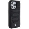BMW BMHCP15X22RPSK Leather Seats Pattern kietasis dėklas, skirtas Apple iPhone 15 Pro Max, juodas