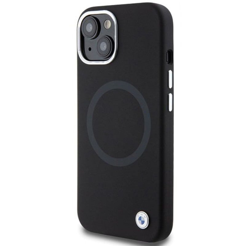 BMW BMHMP15SSILBK2 Signature Liquid Silicone MagSafe dėklas, skirtas Apple iPhone 15, juodas