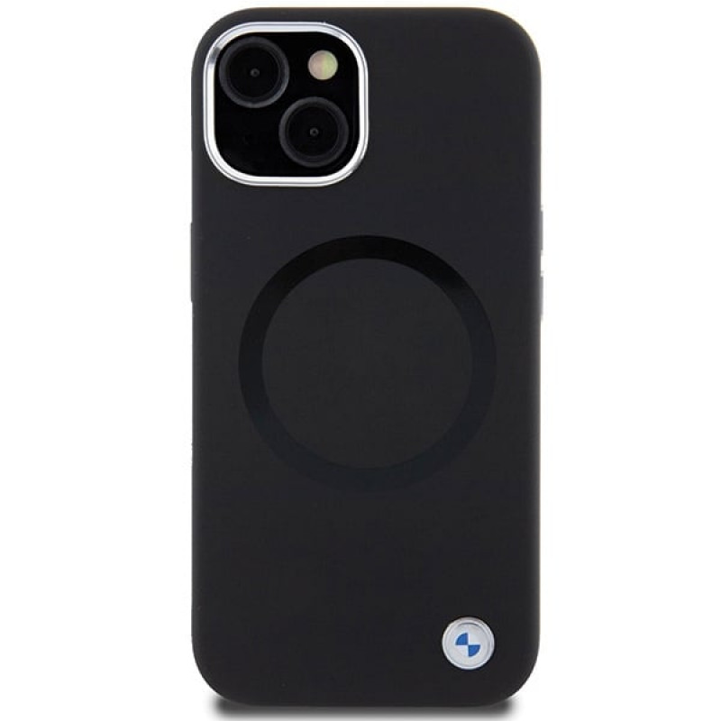 BMW BMHMP15SSILBK2 Signature Liquid Silicone MagSafe dėklas, skirtas Apple iPhone 15, juodas