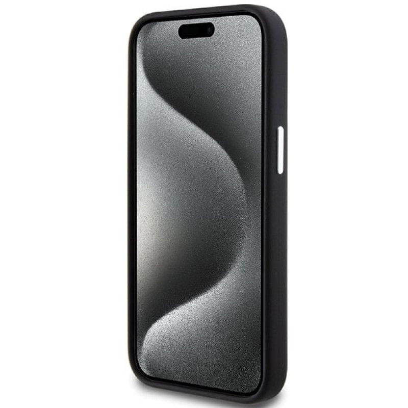 BMW BMHMP15MSILBK2 Signature Liquid Silicone MagSafe dėklas, skirtas Apple iPhone 15 Plus / 14 Plus, juodas