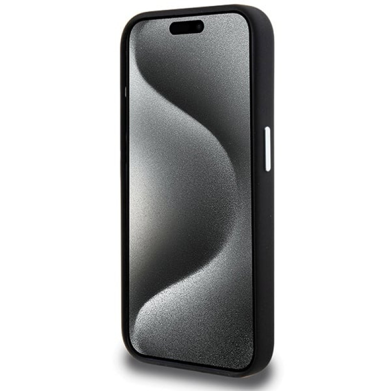 BMW BMHMP15XSILBK2 Signature Liquid Silicone MagSafe dėklas, skirtas Apple iPhone 15 Pro Max, juodas