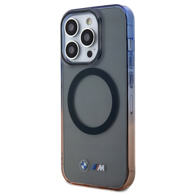BMW BMHMP15XHTGE Gradient Bumper MagSafe kietasis dėklas, skirtas Apple iPhone 15 Pro Max, pilkas