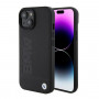 BMW BMHMP15SSLLBK Signature Logo Imprint MagSafe kietasis dėklas, skirtas Apple iPhone 15, juodas