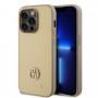 Guess GUHCP15LPS4DGPD PU 4G Strass Metal Logo dėklas, skirtas Apple iPhone 15 Pro, auksinis