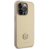 Guess GUHCP15LPS4DGPD PU 4G Strass Metal Logo dėklas, skirtas Apple iPhone 15 Pro, auksinis