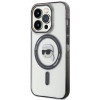 Karl Lagerfeld KLHMP15LHKHNOTK IML Karl's Head MagSafe kietasis dėklas, skirtas Apple iPhone 15 Pro, permatomas
