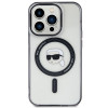 Karl Lagerfeld KLHMP15LHKHNOTK IML Karl's Head MagSafe kietasis dėklas, skirtas Apple iPhone 15 Pro, permatomas