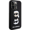 Karl Lagerfeld KLHCP15XSDHKCNK skysto silikono Karl and Choupette Heads dėklas, skirtas Apple iPhone 15 Pro Max, juodas