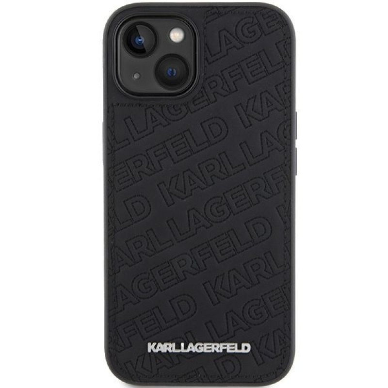 Karl Lagerfeld KLHCP15SPQKPMK Quilted K Pattern kietasis dėklas, skirtas Apple iPhone 15, juodas