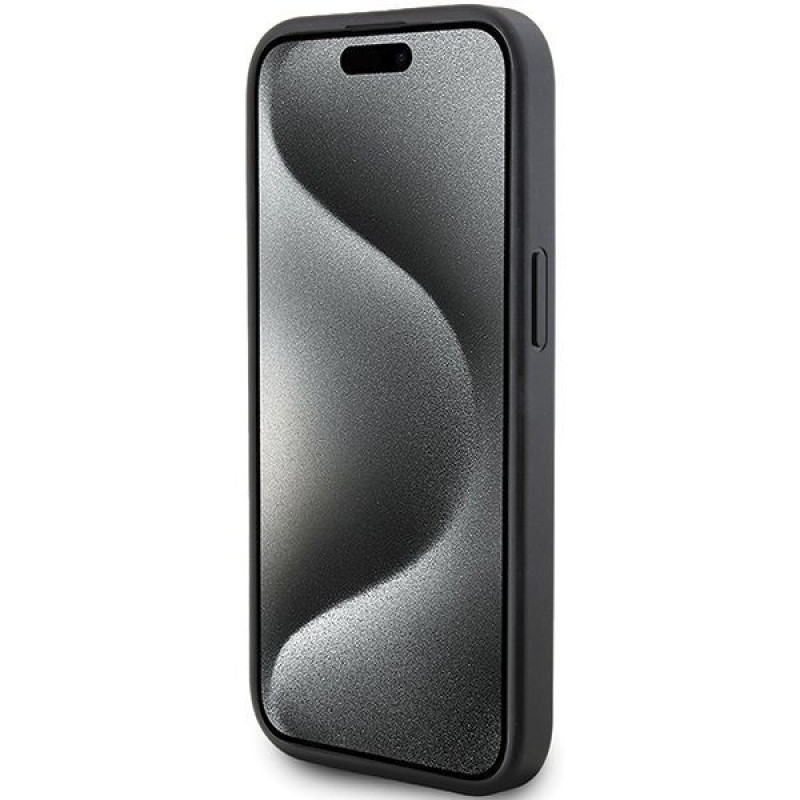 Karl Lagerfeld KLHCP15SPQKPMK Quilted K Pattern kietasis dėklas, skirtas Apple iPhone 15, juodas