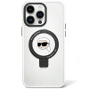 Karl Lagerfeld KLHMP15LHMRSKHH Ring Stand Karl Head MagSafe kietasis dėklas, skirtas Apple iPhone 15 Pro