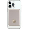 Guess GUPBM3AL4DMD nešiojamasis įkroviklis 3000 mAh, 5 W, MagSafe 4G Strassed Metal Logo, auksinis
