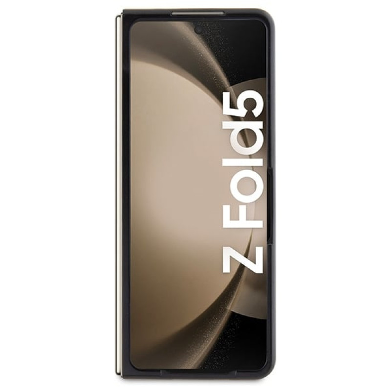 BMW BMHCZFD5SLLBK Signature Logo Imprint kietasis dėklas, skirtas Samsung Galaxy Z Fold5, juodas