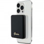 Guess GUPBM3ALGSGK nešiojamas akumuliatorius 3000 mAh, 5 W, MagSafe Metal Script Logo, juodas