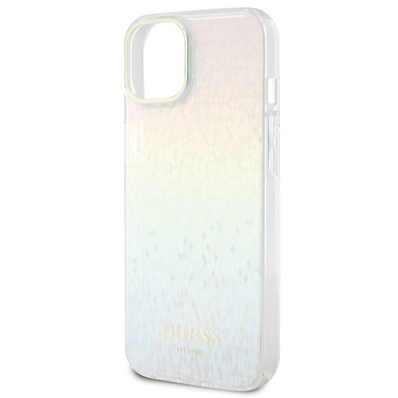 Guess GUHCP15SHDECMI IML Faceted Mirror Disco Iridescent kietasis dėklas, skirtas Apple iPhone 15, įvairiaspalvis
