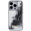 Guess GUHCP15XPSFDGSS Sequin Script Metal kietasis dėklas, skirtas Apple iPhone 15 Pro Max, sidabrinis