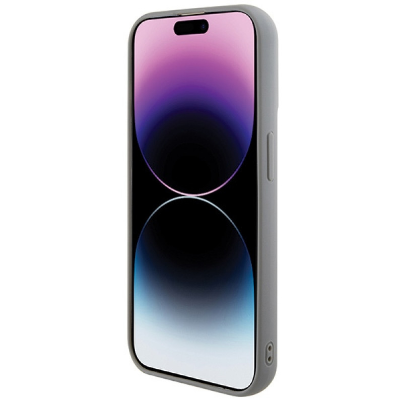 Guess GUHCP15XPSFDGSS Sequin Script Metal kietasis dėklas, skirtas Apple iPhone 15 Pro Max, sidabrinis