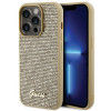 Guess GUHCP15LPMSDGSD Disco Metal Script kietasis dėklas, skirtas Apple iPhone 15 Pro, auksinis