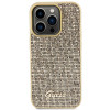 Guess GUHCP15LPMSDGSD Disco Metal Script kietasis dėklas, skirtas Apple iPhone 15 Pro, auksinis