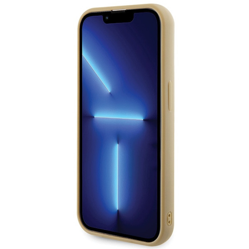 Guess GUHCP15LPMSDGSD Disco Metal Script kietasis dėklas, skirtas Apple iPhone 15 Pro, auksinis