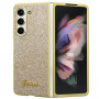 Guess GUHCZFD5HGGSHD Glitter Script kietasis dėklas, skirtas Samsung Galaxy Z Fold5, auksinis
