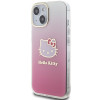 Hello Kitty HKHCP15SHDGKEP IML Gradient Electrop Kitty Head kietasis dėklas, skirtas Apple iPhone 15 6,1", rausvas