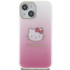 Hello Kitty HKHCP15SHDGKEP IML Gradient Electrop Kitty Head kietasis dėklas, skirtas Apple iPhone 15 6,1", rausvas