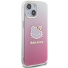 Hello Kitty HKHCP15SHDGKEP IML Gradient Electrop Kitty Head kietasis dėklas, skirtas Apple iPhone 15 6,1", rausvas