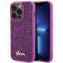 Guess GUHCP15XPMSDGSF Disco Metal Script kietasis dėklas, skirtas Apple iPhone 15 Pro Max, purpurinis