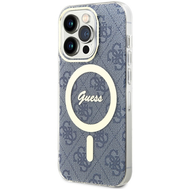 Guess GUHMP15XH4STB Apple iPhone 15 Pro Max kietasis dėklas IML 4G MagSafe, mėlynas (outlet)