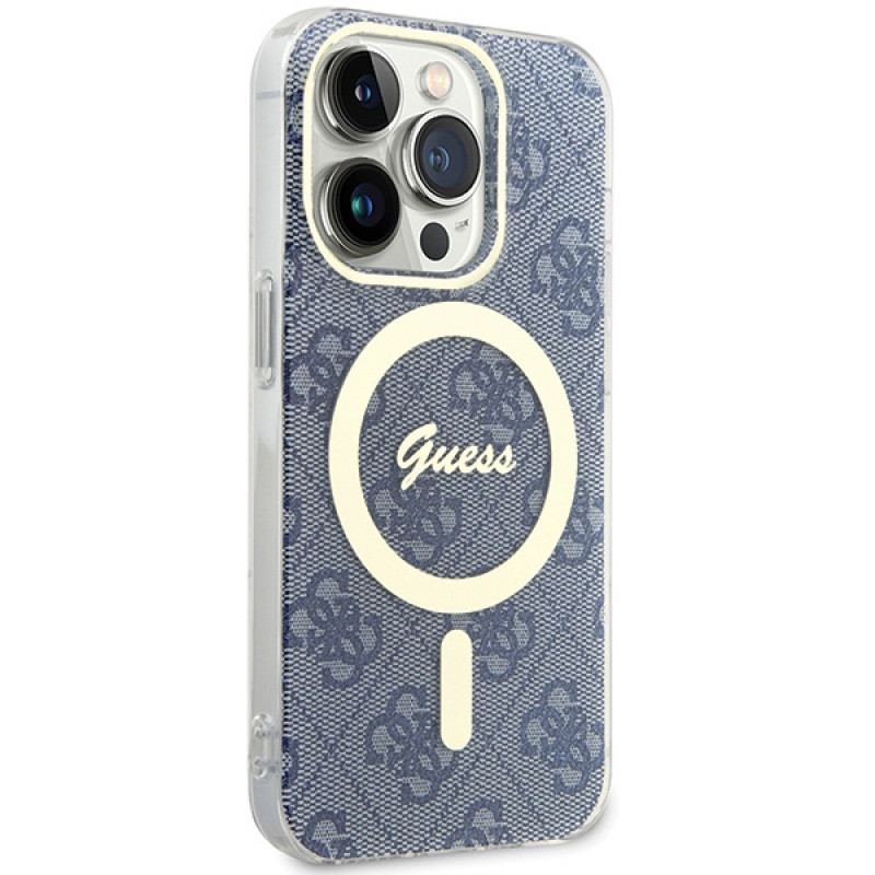 Guess GUHMP15XH4STB Apple iPhone 15 Pro Max kietasis dėklas IML 4G MagSafe, mėlynas (outlet)