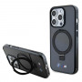 BMW BMHMP15LURSK Apple iPhone 15 Pro kietasis dėklas Ring Stand M Collection MagSafe, juodas
