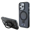BMW BMHMP15LURSK Apple iPhone 15 Pro kietasis dėklas Ring Stand M Collection MagSafe, juodas