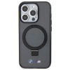BMW BMHMP15LURSK Apple iPhone 15 Pro kietasis dėklas Ring Stand M Collection MagSafe, juodas