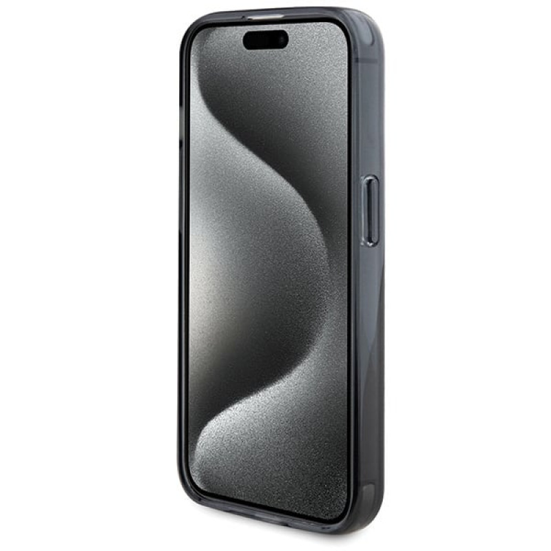BMW BMHMP15LURSK Apple iPhone 15 Pro kietasis dėklas Ring Stand M Collection MagSafe, juodas