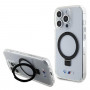 BMW BMHMP15LURST Apple iPhone 15 Pro kietasis dėklas Ring Stand M Collection MagSafe, permatomas