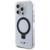 BMW BMHMP15LURST Apple iPhone 15 Pro kietasis dėklas Ring Stand M Collection MagSafe, permatomas