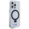 BMW BMHMP15LURST Apple iPhone 15 Pro kietasis dėklas Ring Stand M Collection MagSafe, permatomas