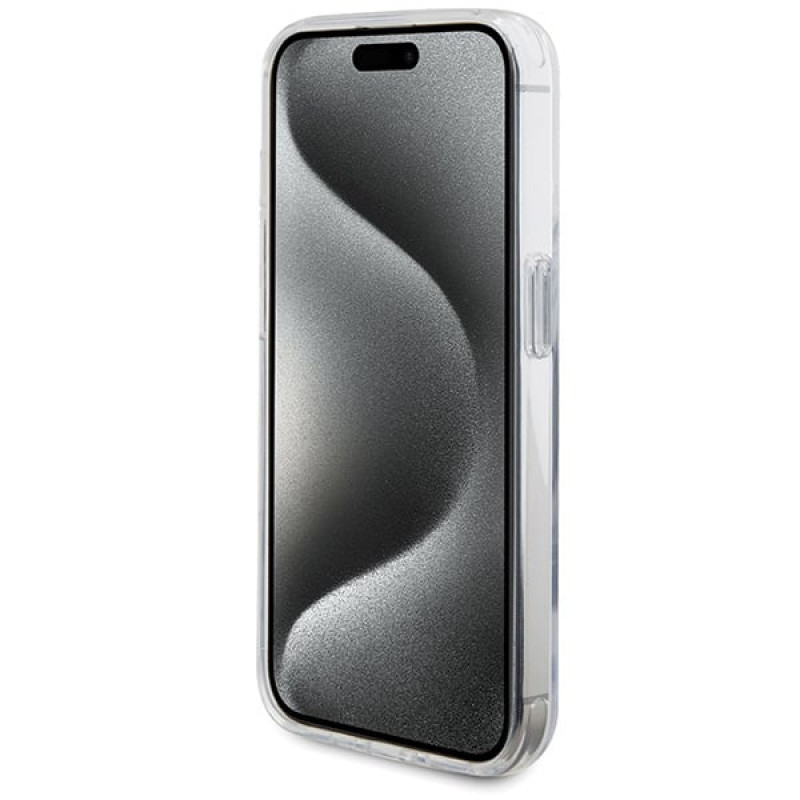 BMW BMHMP15LURST Apple iPhone 15 Pro kietasis dėklas Ring Stand M Collection MagSafe, permatomas