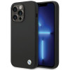 BMW BMHCP15LSILBK Apple iPhone 15 Pro silikoninis dėklas su Metal Logo, juodas