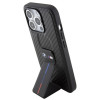BMW BMHCP15LGSPCCK Apple iPhone 15 Pro dėklas Grip Stand Smooth & Carbon, juodas