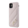 Karl Lagerfeld KLHCN61PQDSMGP Apple iPhone 11 / XR dėklas, Diagonal Quilted Script, rožinis