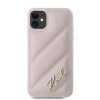 Karl Lagerfeld KLHCN61PQDSMGP Apple iPhone 11 / XR dėklas, Diagonal Quilted Script, rožinis