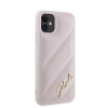 Karl Lagerfeld KLHCN61PQDSMGP Apple iPhone 11 / XR dėklas, Diagonal Quilted Script, rožinis