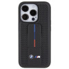 BMW BMHCP15LGSPPRK Apple iPhone 15 Pro dėklas Grip Stand Smooth & Perforated, juodas