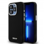 DKNY Apple iPhone 15 Pro dėklas Liquid Silicone Small Metal Logo MagSafe, juodas